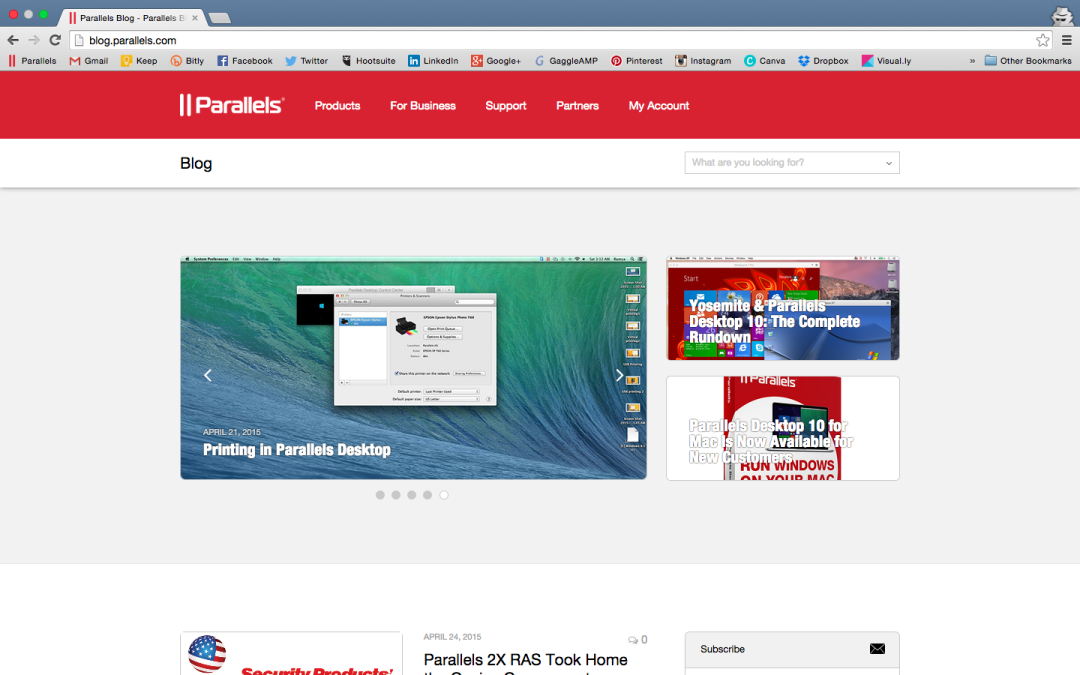 Parallels Blog